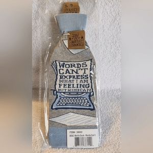 Primitives By Kathy Wine Bottle Socks NEW Grey/Blue Cloth